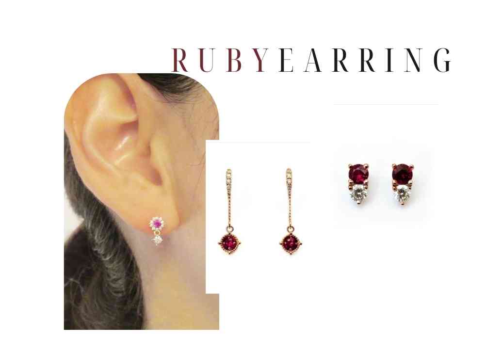 ルビー K18 ピアスをお探しの方、希少な天然無処理のミャンマー産  