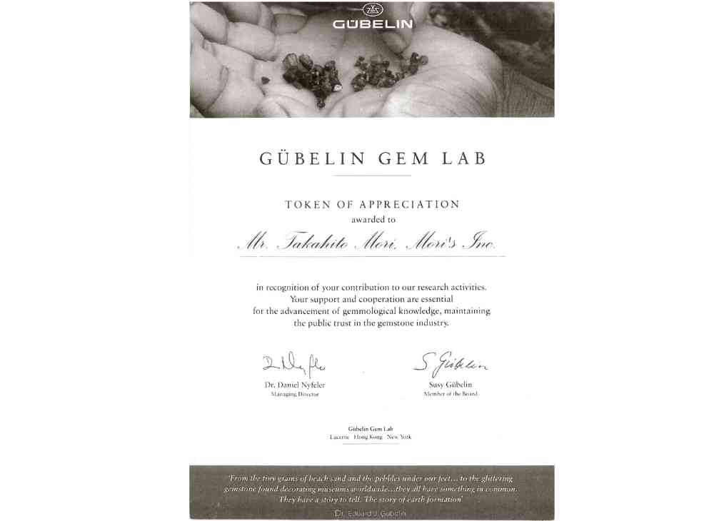 グべリン感謝状